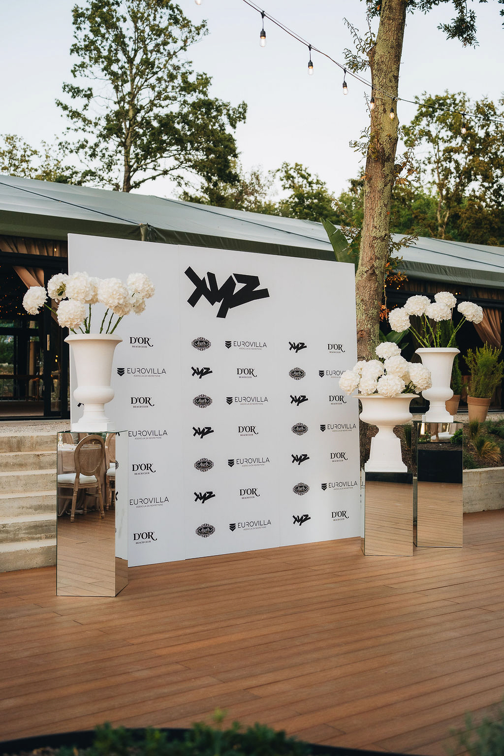 Corporate event setup inside D'Orangerie