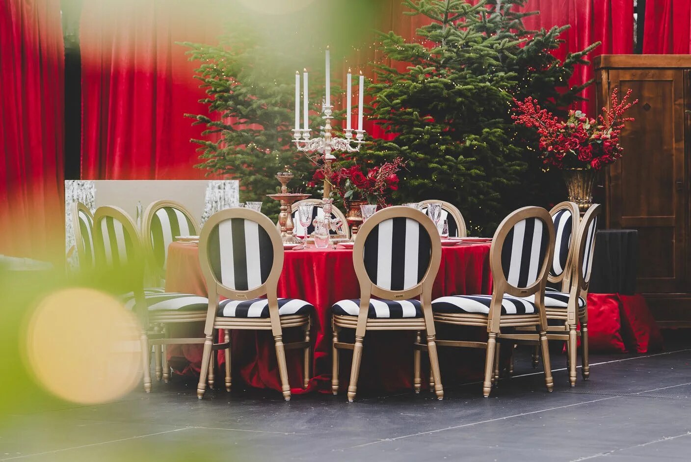 Corporate Christmas dinner setup at D'Orangerie
