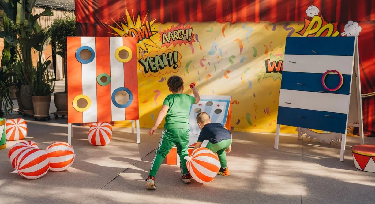 Indoor kids event setup at D'Orangerie