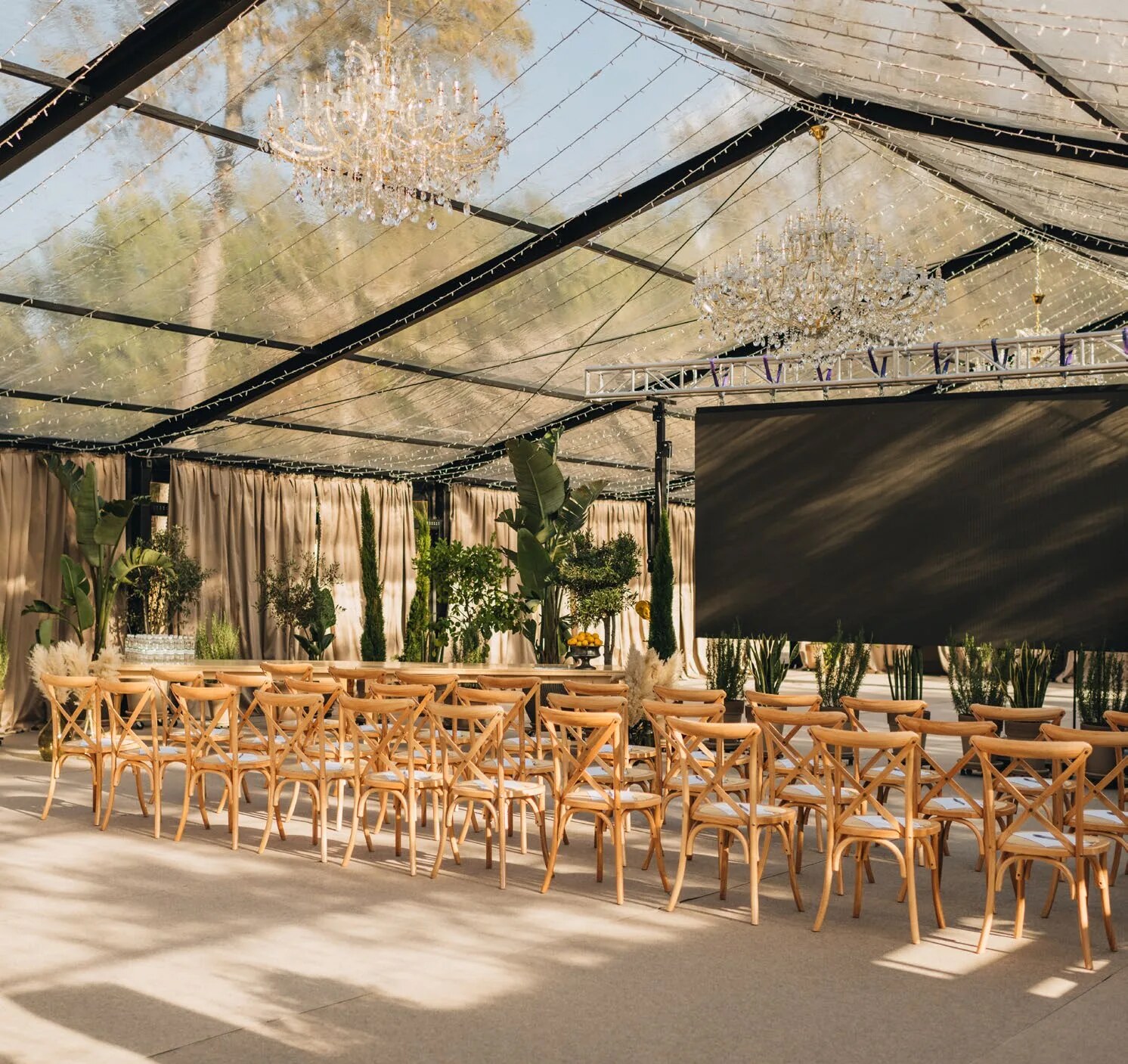 D'Orangerie hall prepared for an event