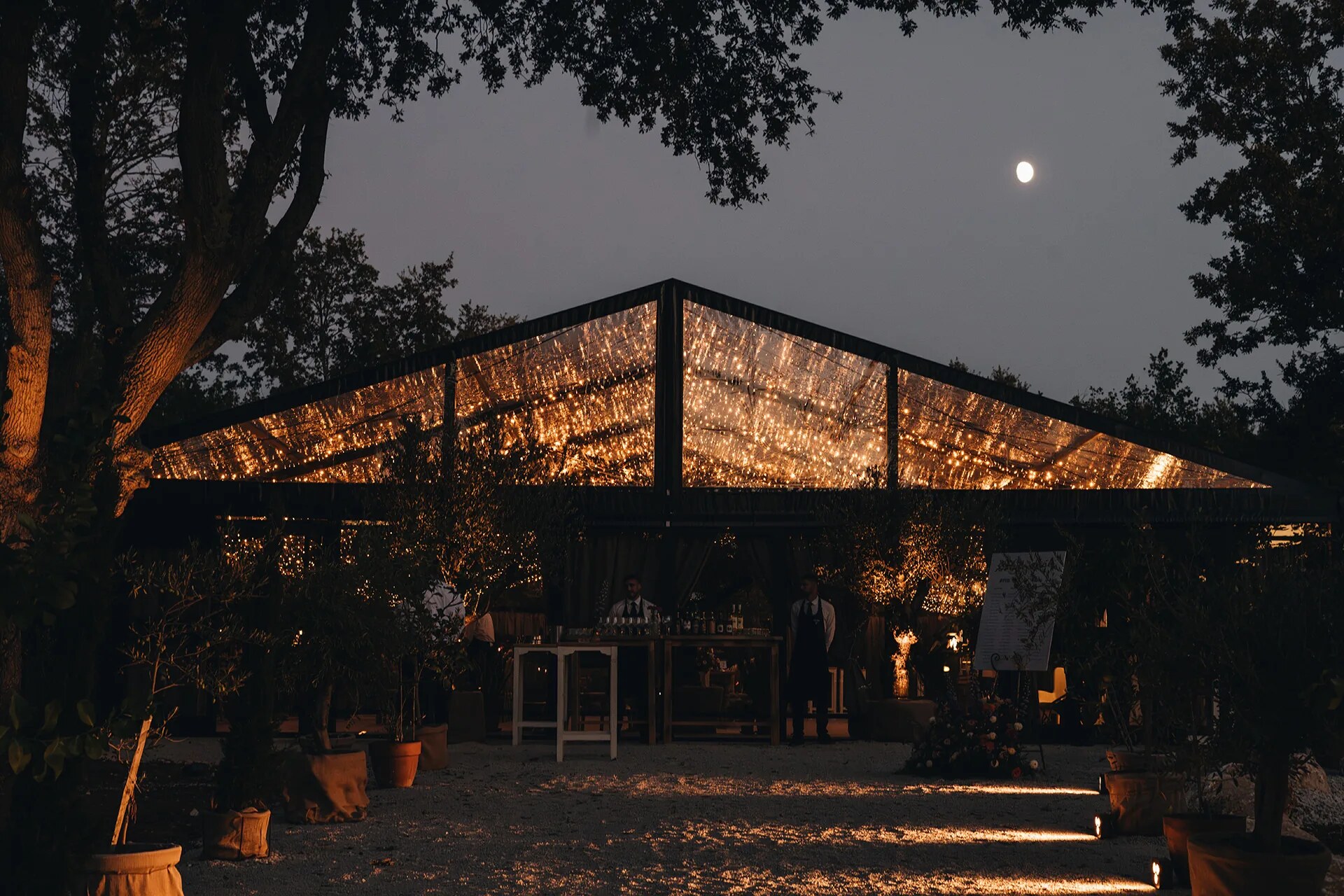 Evening event inside D'Orangerie in Funtana